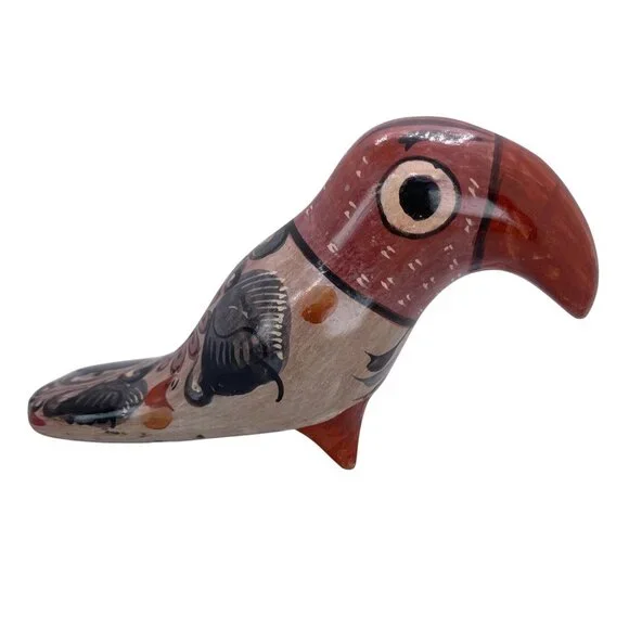 Tonala Mexico Pottery Hand Painted Toucan Ceramic Bird Folk Art Ceramic Vintage - Picture 1 of 12